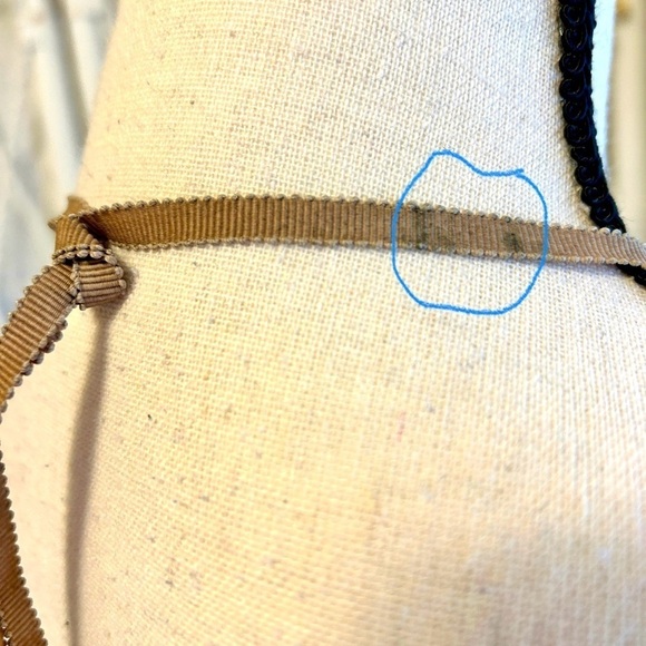 Necklace Crystal and Bead Clusters Two Strand Ribbon Tie - Picture 13 of 13